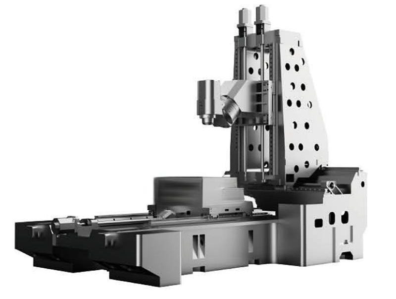 CNC machining center with multi-axis capabilities producing complex mold components